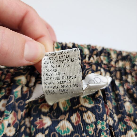 Justine Todd Womens Vintage Midi Skirt Size 6 Ditzy Floral Print Pleated Pockets - Picture 8 of 10